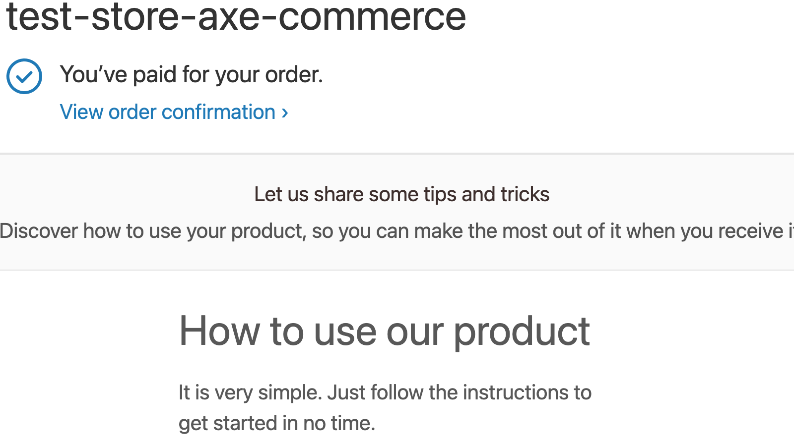 The post purchase page that your customers see.
